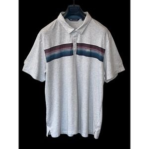 Travis Mathew Size XXL 2XL Golf Polo Shirt Cabana Chest Stripe Performance Gray